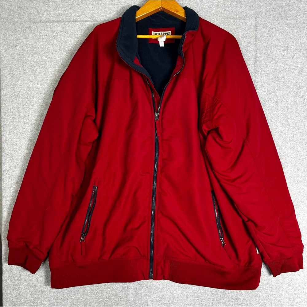 Duluth Trading Grab Jacket Mens 2XLT Tall Red Shoremans Fleece Lined 85403